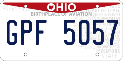 OH license plate GPF5057