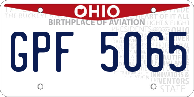 OH license plate GPF5065