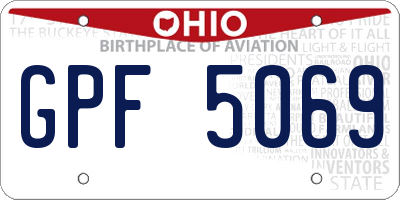 OH license plate GPF5069