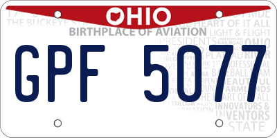 OH license plate GPF5077