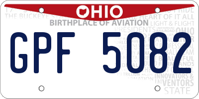 OH license plate GPF5082