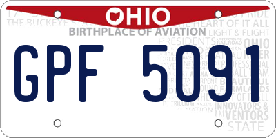 OH license plate GPF5091