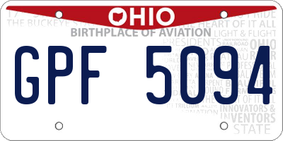 OH license plate GPF5094