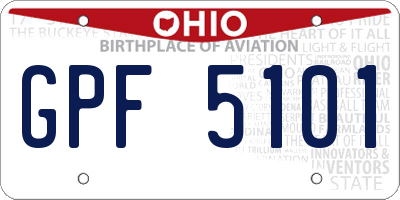 OH license plate GPF5101
