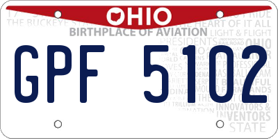 OH license plate GPF5102