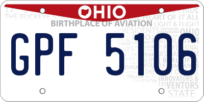 OH license plate GPF5106