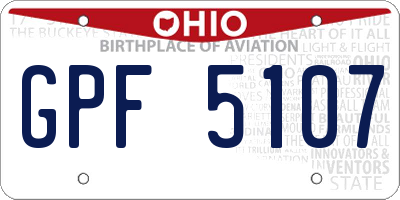 OH license plate GPF5107