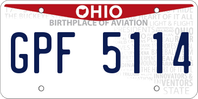 OH license plate GPF5114