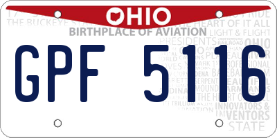 OH license plate GPF5116