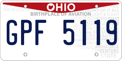 OH license plate GPF5119