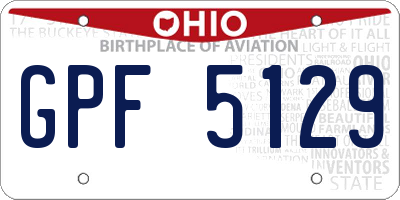 OH license plate GPF5129