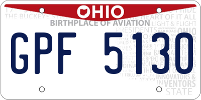 OH license plate GPF5130