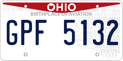 OH license plate GPF5132