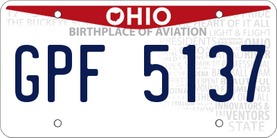 OH license plate GPF5137