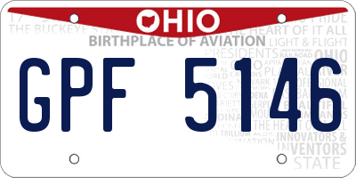 OH license plate GPF5146