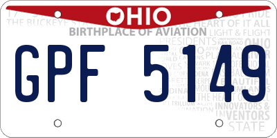 OH license plate GPF5149