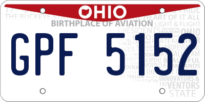OH license plate GPF5152