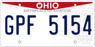 OH license plate GPF5154