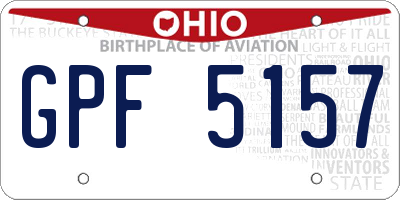 OH license plate GPF5157