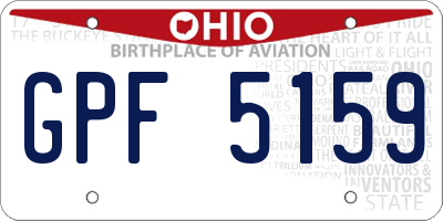 OH license plate GPF5159