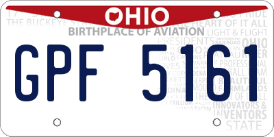 OH license plate GPF5161