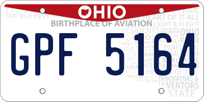 OH license plate GPF5164