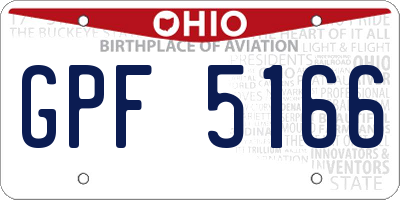 OH license plate GPF5166