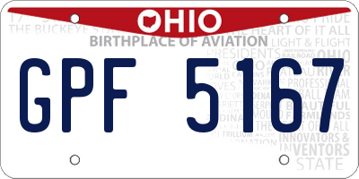 OH license plate GPF5167