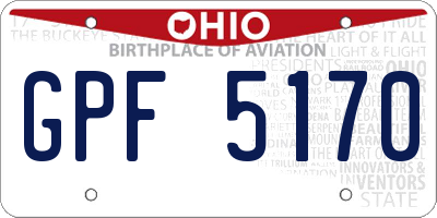 OH license plate GPF5170
