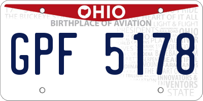OH license plate GPF5178