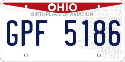 OH license plate GPF5186