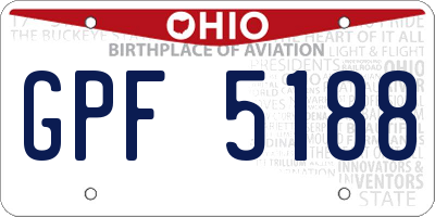 OH license plate GPF5188