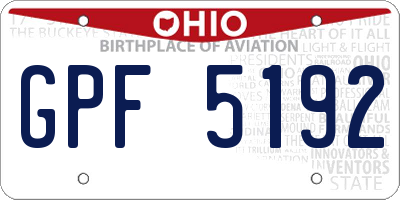 OH license plate GPF5192