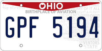 OH license plate GPF5194
