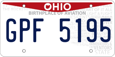 OH license plate GPF5195