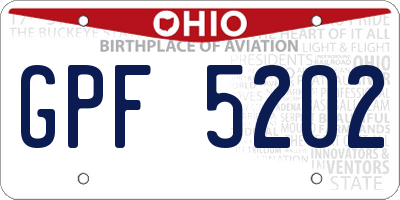 OH license plate GPF5202
