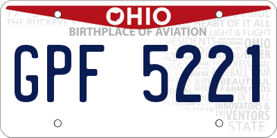 OH license plate GPF5221