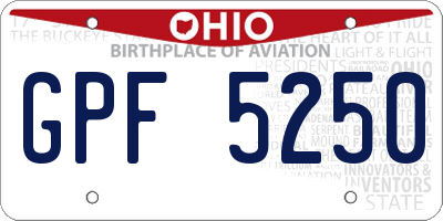 OH license plate GPF5250