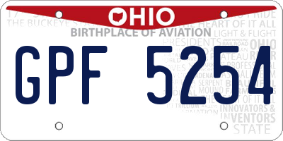 OH license plate GPF5254
