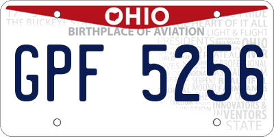 OH license plate GPF5256