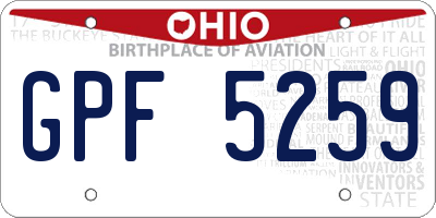 OH license plate GPF5259