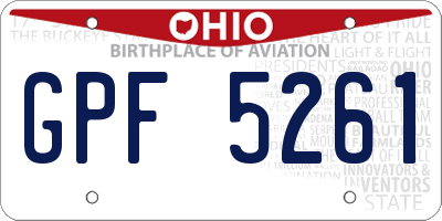 OH license plate GPF5261