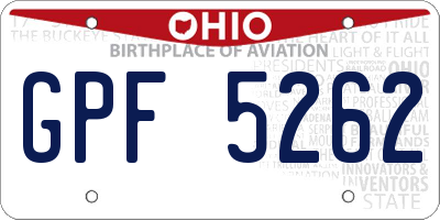 OH license plate GPF5262
