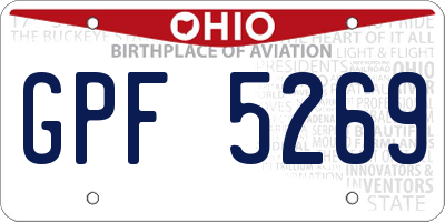 OH license plate GPF5269