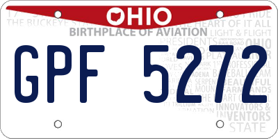 OH license plate GPF5272