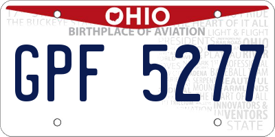 OH license plate GPF5277