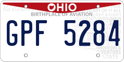 OH license plate GPF5284