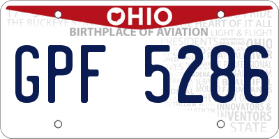 OH license plate GPF5286