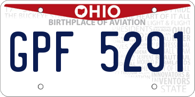OH license plate GPF5291