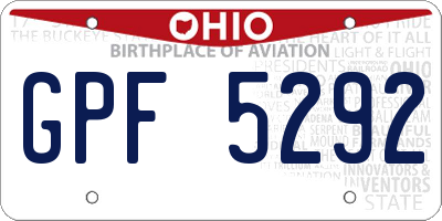 OH license plate GPF5292